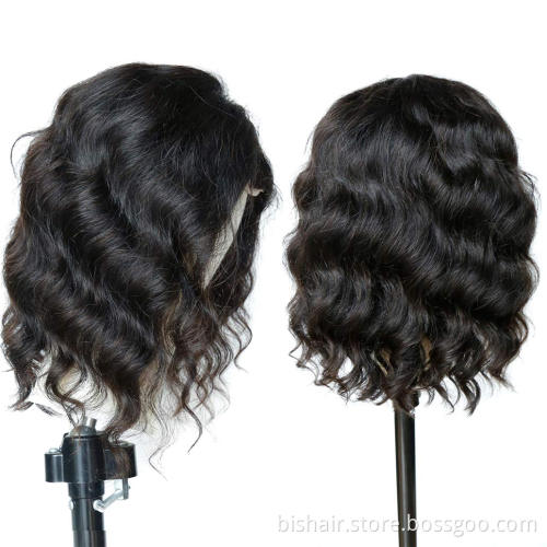 Suitable for women 100% real human hair 4x1 T part lace front body wave wig Brazilian wave wave head wig Bob wig real human hair